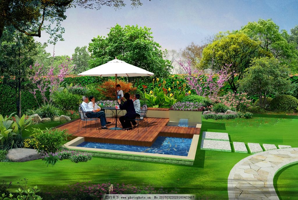 別墅花園 親水平臺(tái) 景觀(guān)設(shè)計(jì)圖片